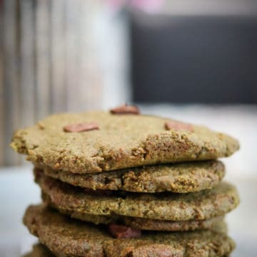 Flourless Pumpkin seed butter cookies with chocolate chips