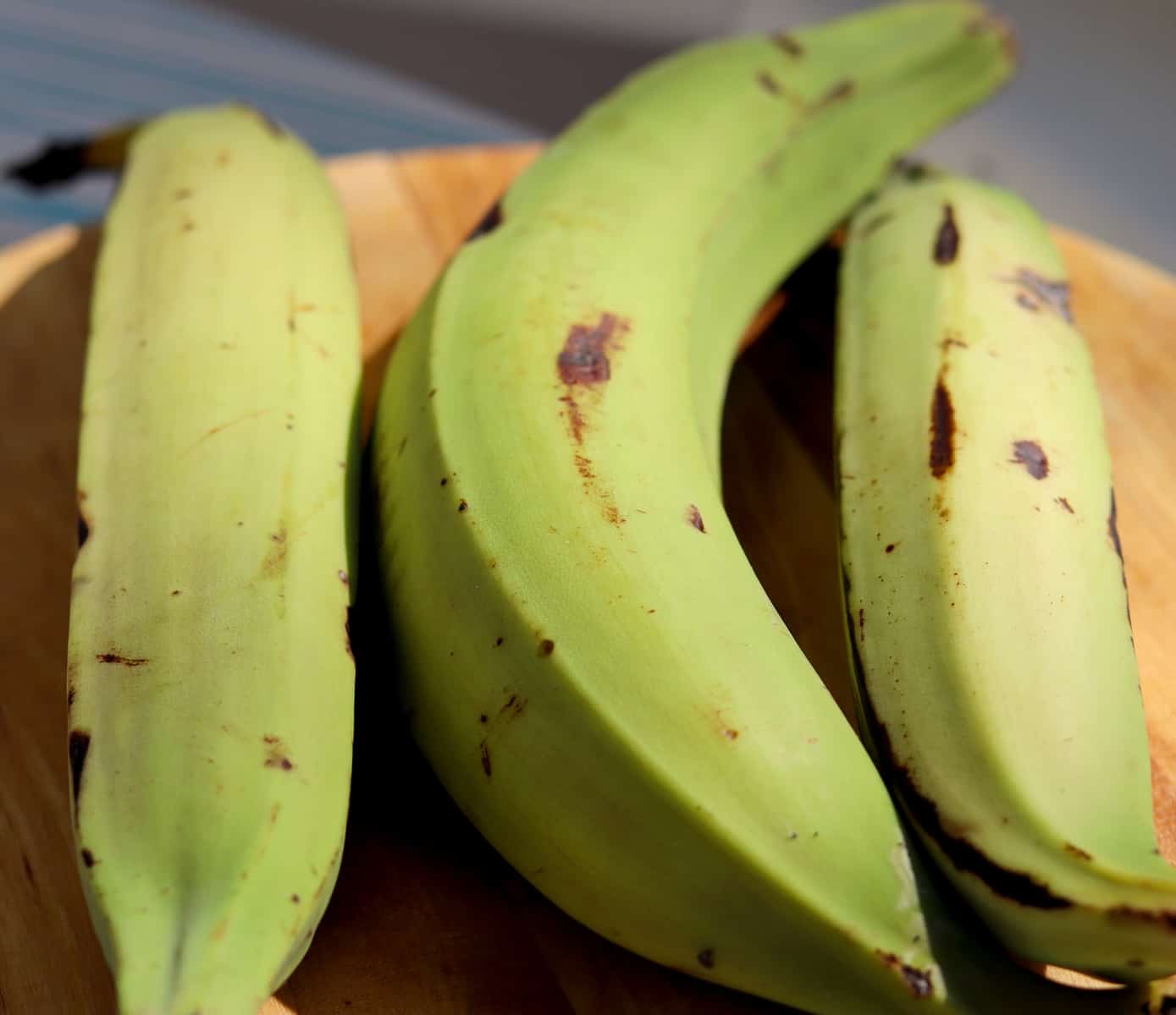 Green unripe plantains