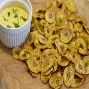Perfect oven baked plantain chips
