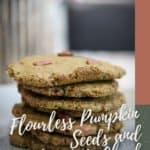 Flourless Pumpkin Seeds and Chocolate Chunk Cookies