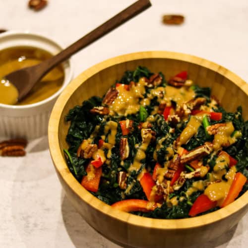 Kale salad with tahini dressing