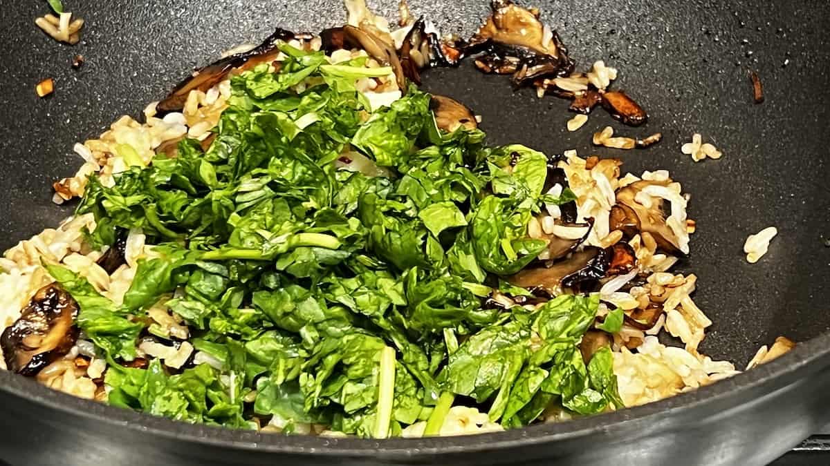 Add chopped spinach