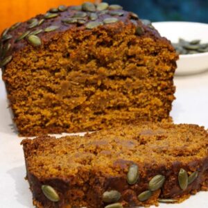 This delicious gluten-free pumpkin bread is a perfect fall or autumn treat that will fill your home with the aroma of sweet pumpkin and warm spices.