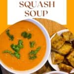 This vegan roasted butternut squash soup is creamy and full of flavour. One of the most comforting and delicious soups for fall/winter.