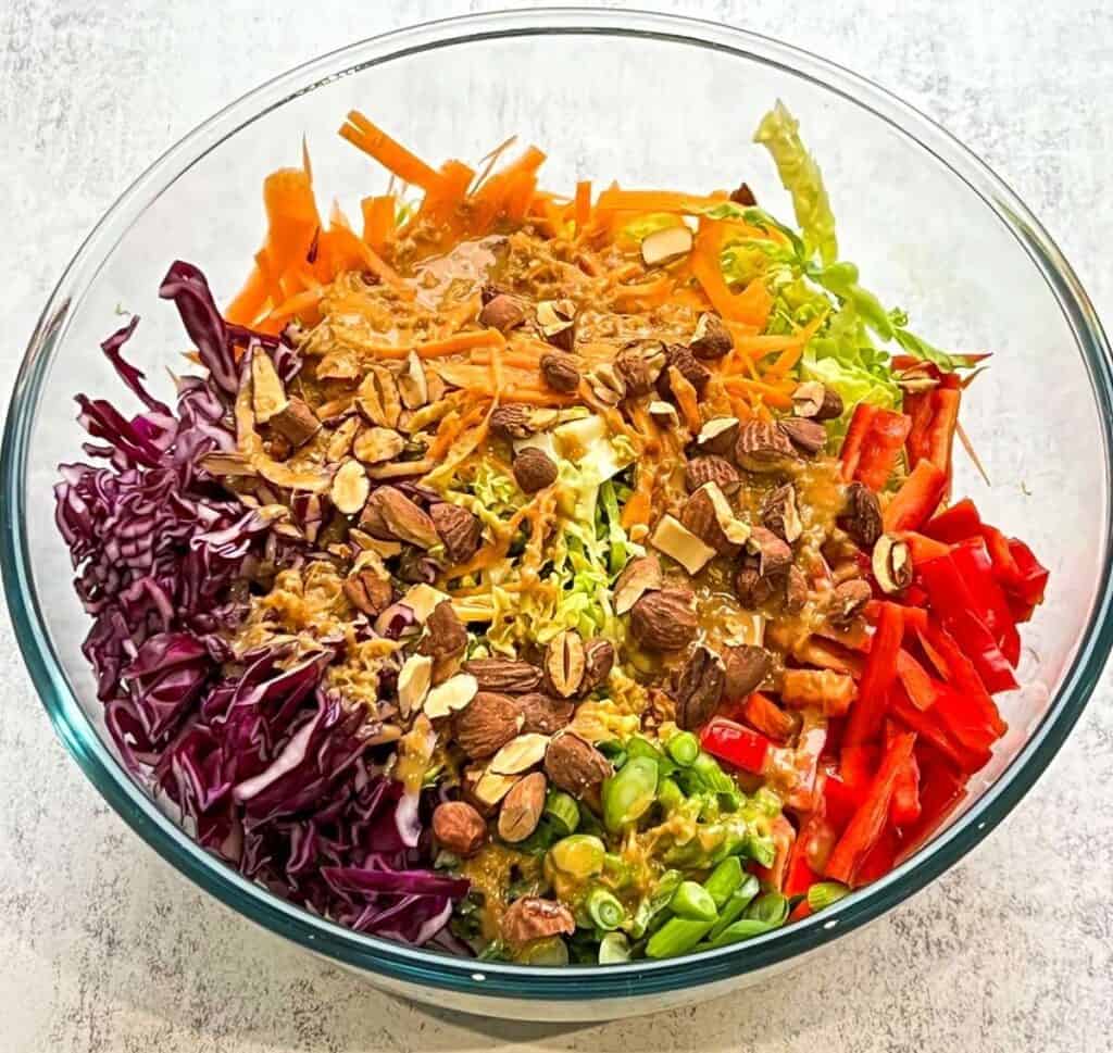 Ultimate Asian Cabbage Salad with Creamy Soy Ginger Dressing